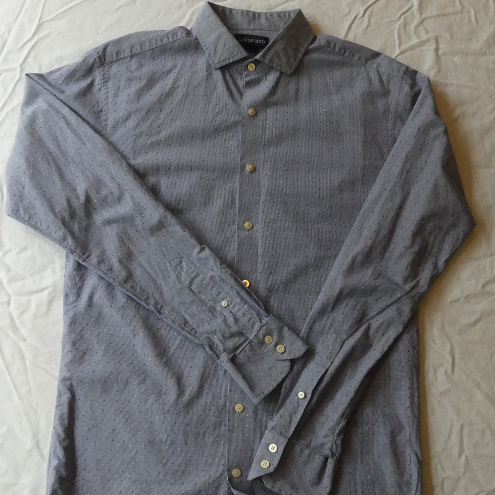 Lands End Tailored Tall Long Sleeve Dress Shirt